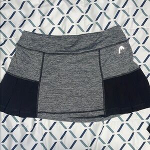 Head Athletic Gray and Black Mini Skater Skirt